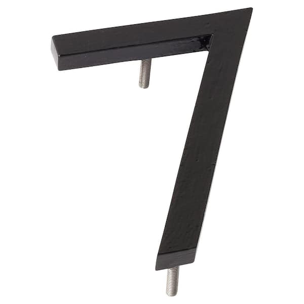 Montague Metal Products 10 in. Black Aluminum Floating or Flat Modern House Number 7