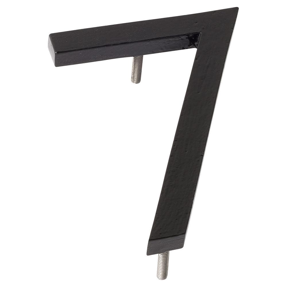 Black Aluminum Floating Modern House Number 7, 8 inches