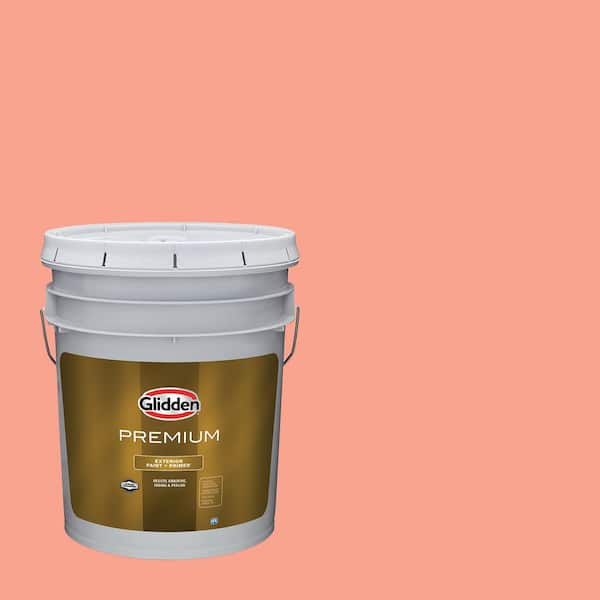 Glidden Premium 5 gal. PPG1193-5 Coral Serenade Semi-Gloss Exterior Latex Paint