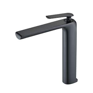 Exquisite Single Handle Single Hole Bathroom Faucet with Spot Resistant in Matte Black