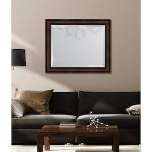 Medium Rectangle Bronze Beveled Glass Contemporary Mirror (34 in. H x 28 in. W)