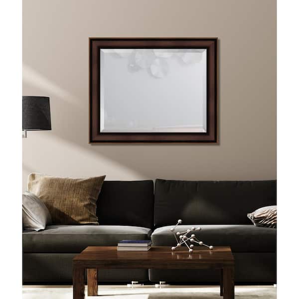 Melissa Van Hise Medium Rectangle Bronze Beveled Glass Contemporary Mirror (34 in. H x 28 in. W)