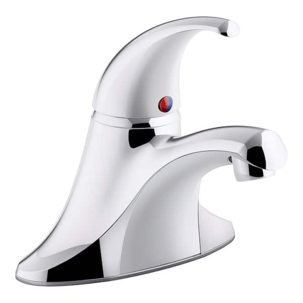 KOHLER Coralais 4 in. Centerset Single-Handle Bathroom Faucet with Metal Pop-Up Drain in Polished Chrome