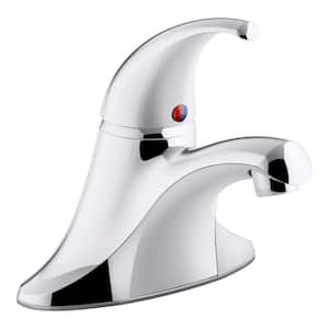 Coralais 4 in. Centerset Single-Handle Bathroom Faucet with Plastic Pop-Up Drain in Polished Chrome