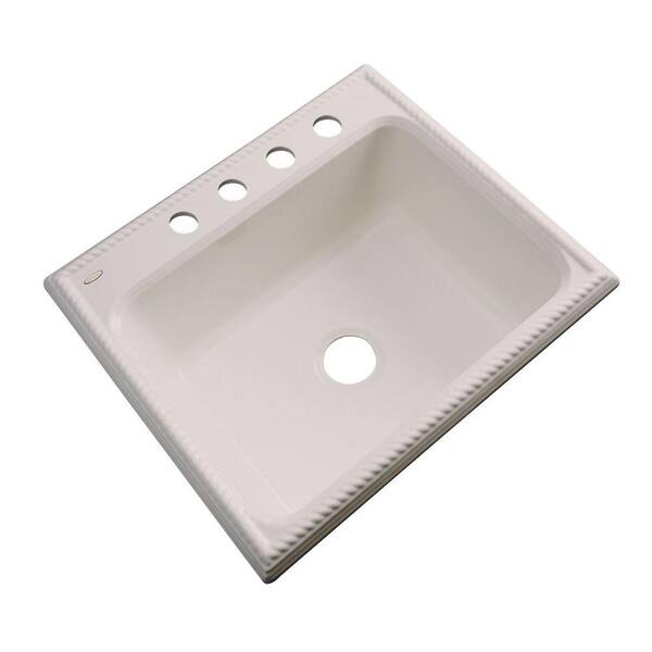 Thermocast Wentworth Drop-In Acrylic 25 in. 4-Hole Single Bowl Kitchen Sink in Shell