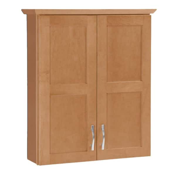 American Classics Casual 25-1/2 in. W x 29 in. H x 7-1/2 in. D Bathroom Storage Wall Cabinet in Harvest