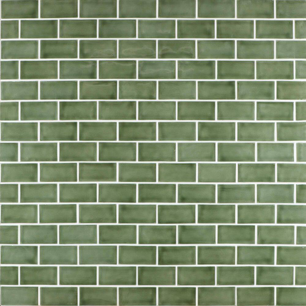 Delphi Subway Deep Emerald 3 in. x 6 in. Polished Glass Wall Tile (32 Pieces 4 sq. ft. / Case) price history on PriceWatchPro