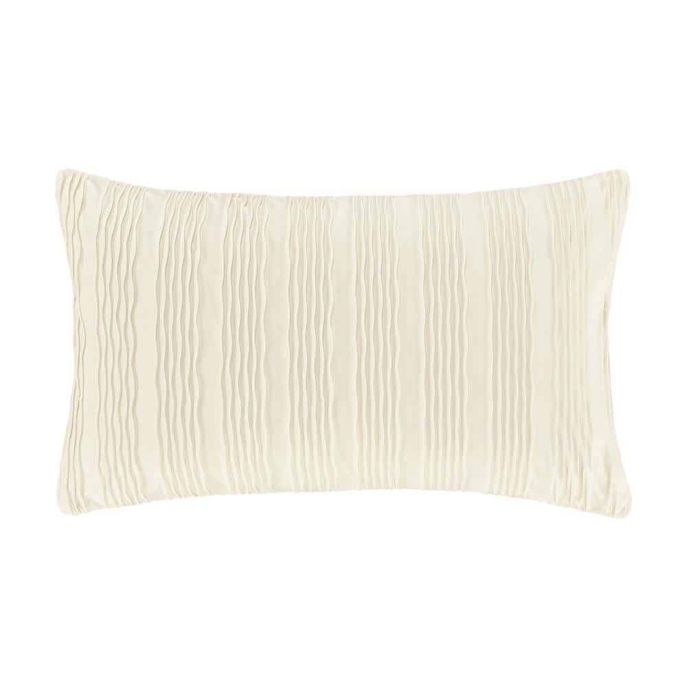 Toulhouse Wave Ivory Polyester Lumbar Decorative Throw Pillow Cover 14 x 40