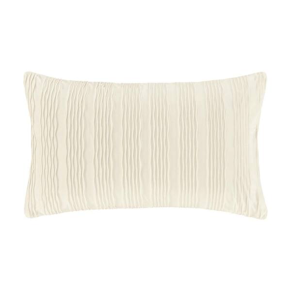 Unbranded Toulhouse Wave Ivory Polyester Lumbar Decorative Throw Pillow Cover 14 x 40 in.