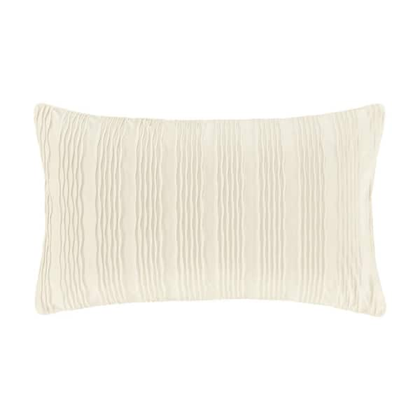 Unbranded Toulhouse Wave Ivory Polyester Lumbar Decorative Throw Pillow Cover 14 x 40 in.