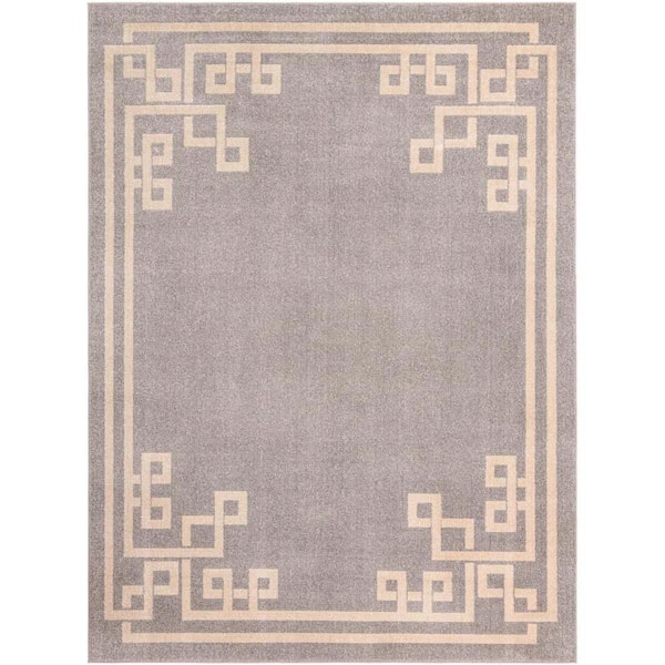 Unique Loom Athens Geometric Gray 9' 0 x 12' 0 Area Rug 3124210 - The ...