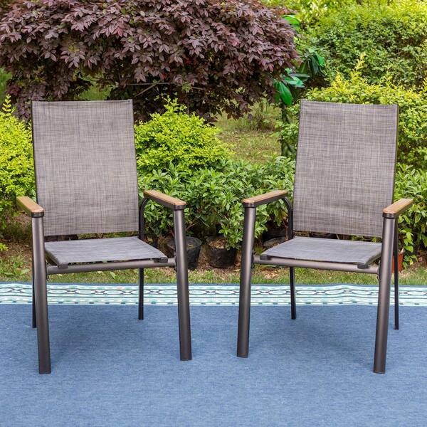 Resin Wicker Chairs Costco Patio Chairs Stackable Black Metal