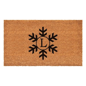 Snowflake Monogram Doormat, 17" x 29" (Letter L)