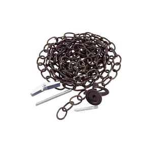10 ft. Hammered Oval Black Decorative Chain with Toggle Bolt and Decorative Ceiling Hook