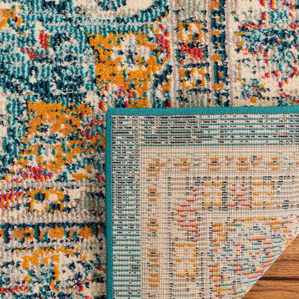 Boho Chic Blue Medallion 9' x 12' Flat Woven Area Rug