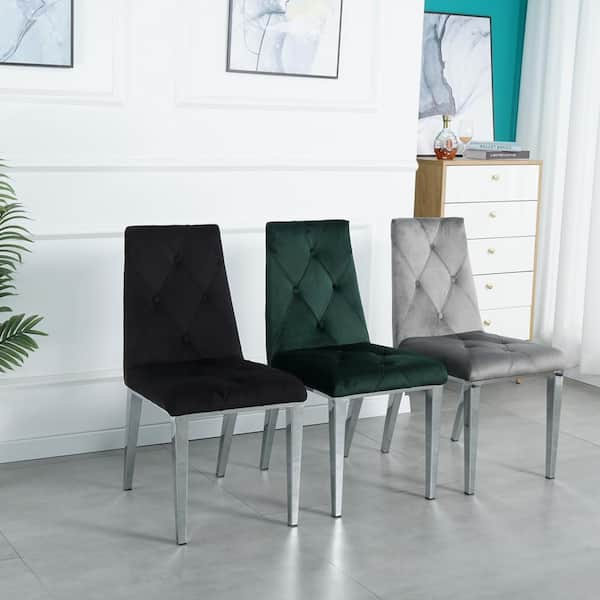 fabric dining chairs with chrome legs