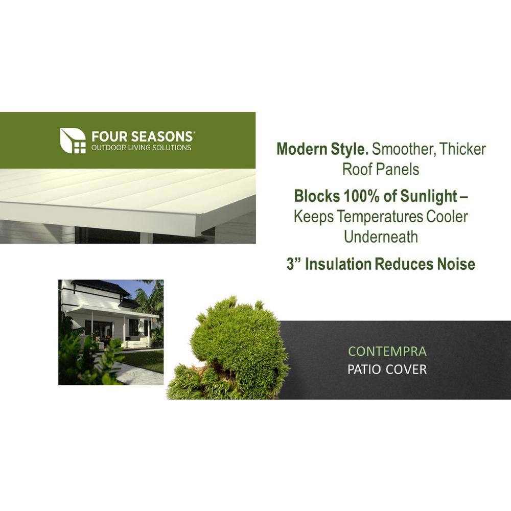 White Aluminum 16' x 10' Insulated Roof Patio Cover