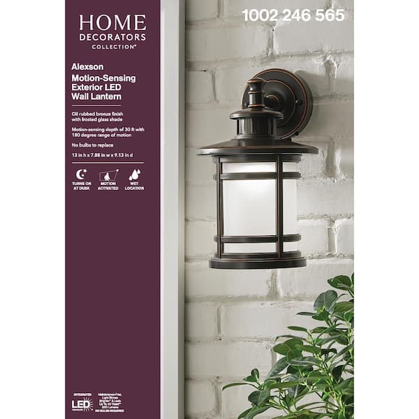 Home Decorators Collection Oil Rubbed Bronze Outdoor Integrated LED Wall Lantern 