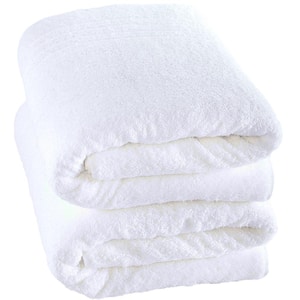 Jumbo Large Bath Sheets Towels 2-Pack Soft and Absorbent, Premium Quality 100% Cotton Towels (White, Bath Sheet)