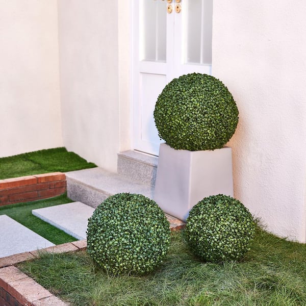DR.Planzen 18 in. Artificial Topiary Balls UV-Resistant Greenery