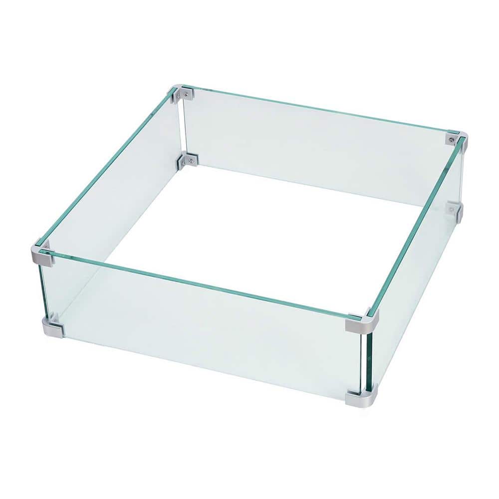 Luxury 22 in. x 22 in. Fire Pit Insert Square Tempered Glass Wind Guard Blocker price history on PriceWatchPro