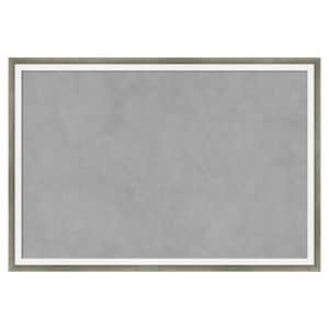 Lucie Silver White 19 in. x 13 in Framed Magnetic Board