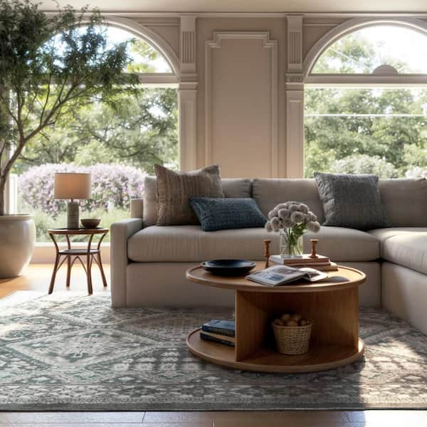 Melange Tiles Charcoal 12 ft. x 15 ft. Indoor Area Rug