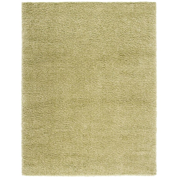 SAFAVIEH Shag 10 ft. x 13 ft. Green Solid Color Area Rug SG151-5252-10 ...