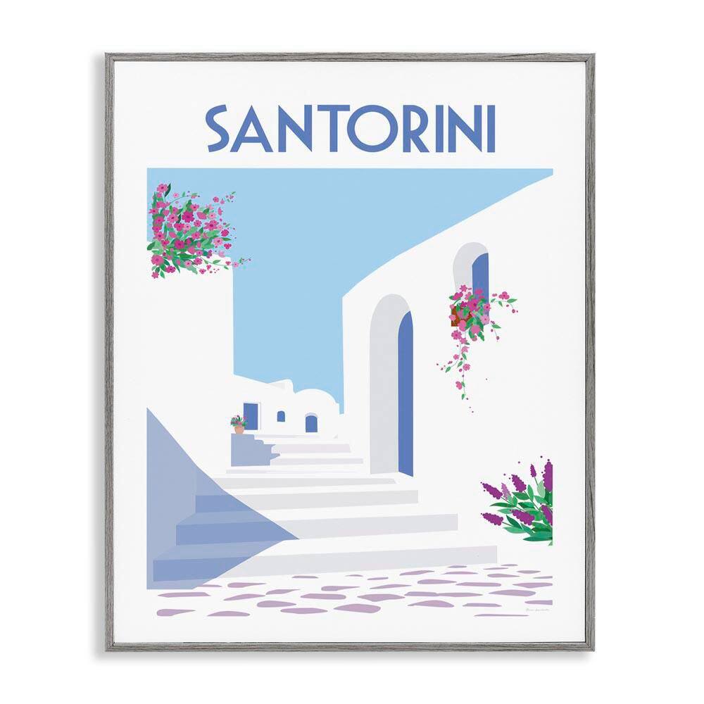 Santorini White Architecture by Omar Escalante Gray Framed Culture Giclee Art Print 14 in. x 11 in. price history on PriceWatchPro