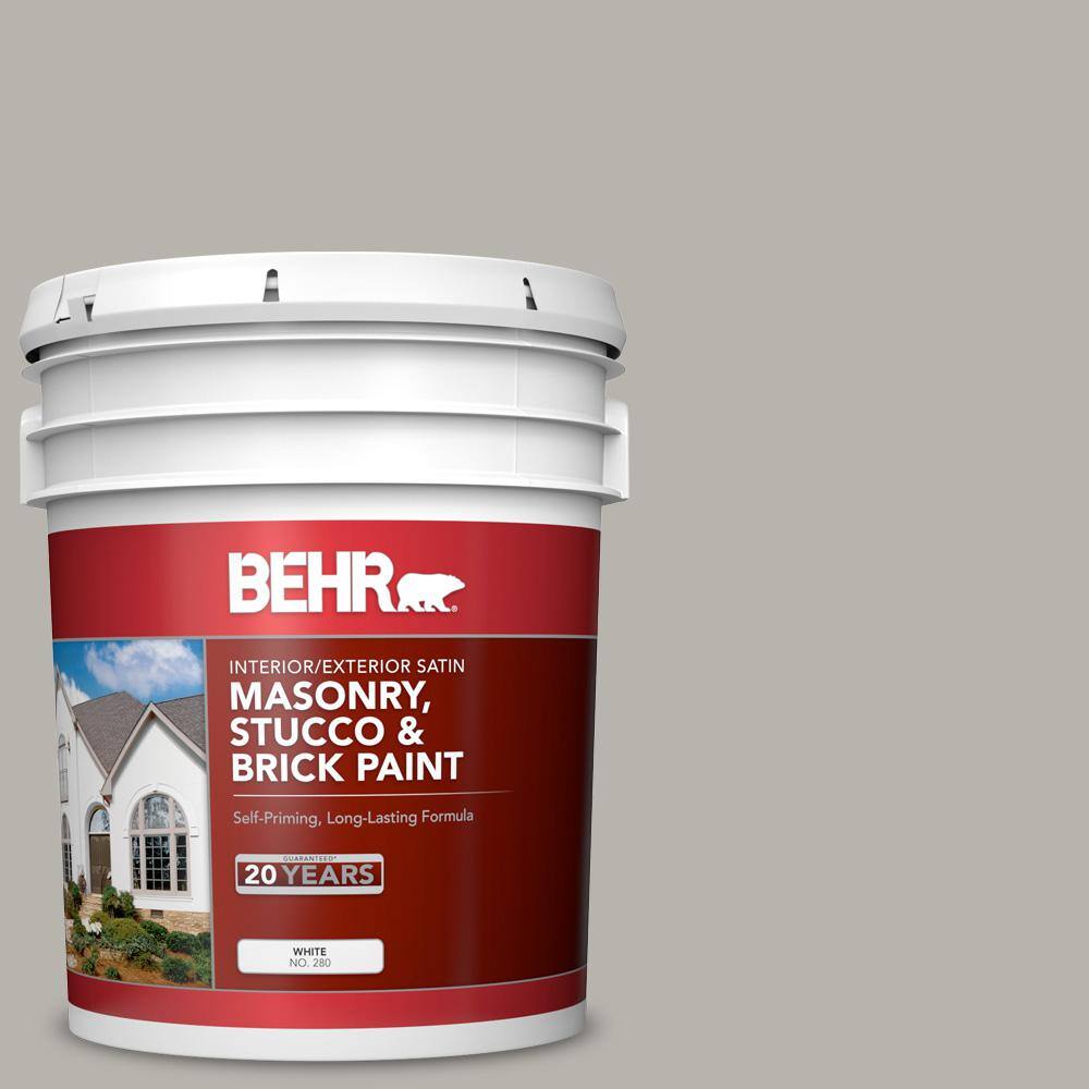 5 gal. #PPU24-11 Greige Satin Interior/Exterior Masonry, Stucco and Brick P