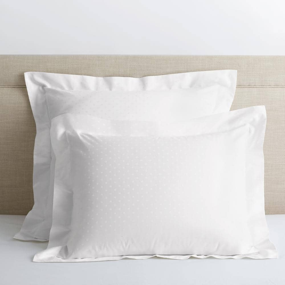 Legends Luxury Dot White 500-Thread Count Cotton Sateen King Sham -  The Company Store, N9V9-K-WHITE