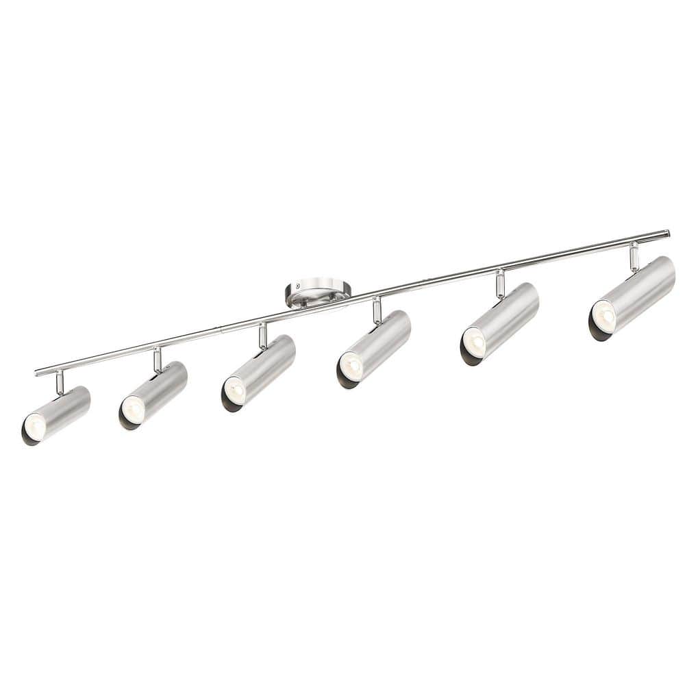 JAZAVA 4.1 ft. Brushed Nickel Integrated LED Ceiling Mounted