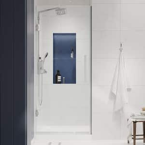 Tampa-Pro 32 in. L x 32 in. W x 72 in. H Alcove Shower Kit with Pivot Frameless Shower Door in Chrome and Shower Pan