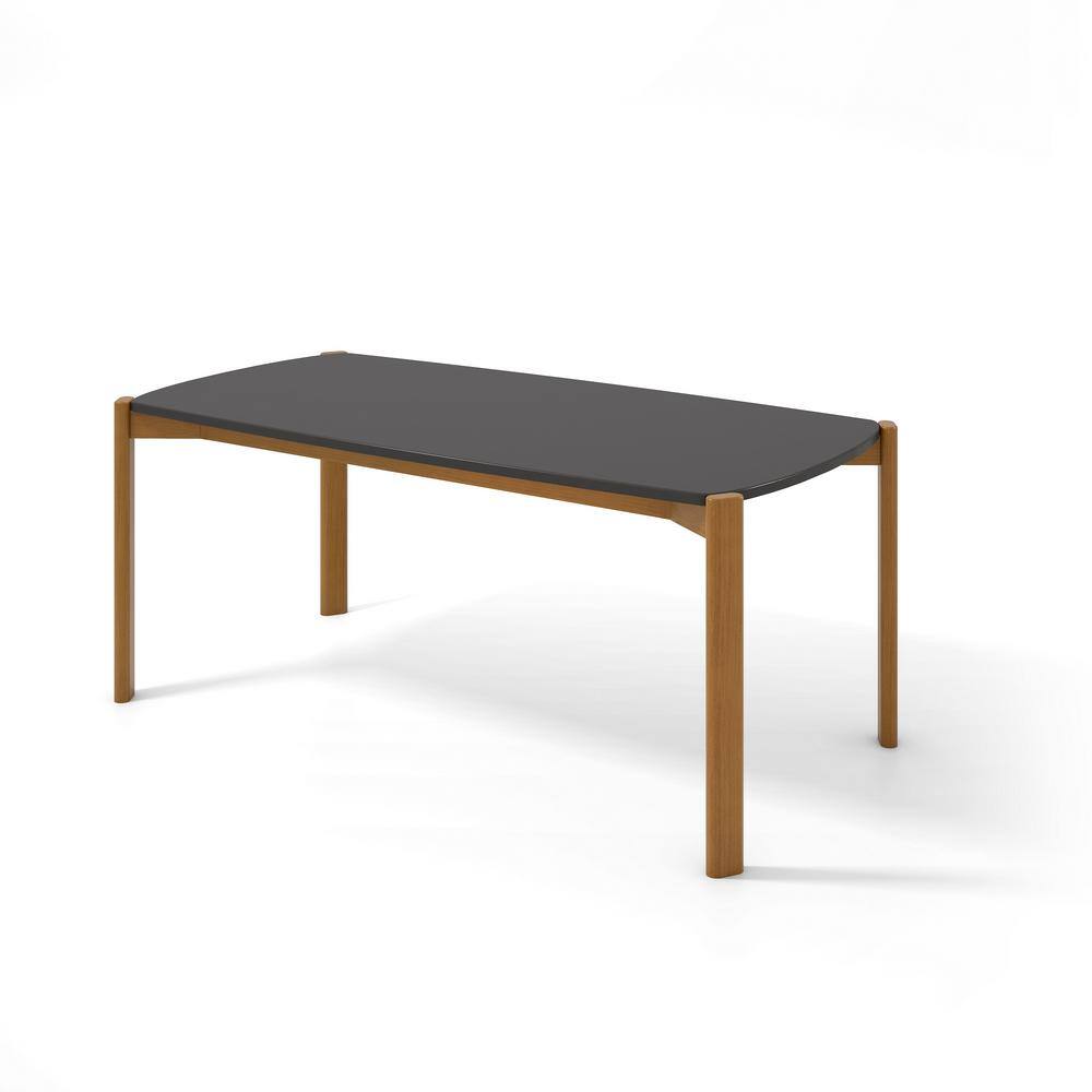 Gales Black and Eucalyptus Wood 7-Piece Rectangular Dining Set