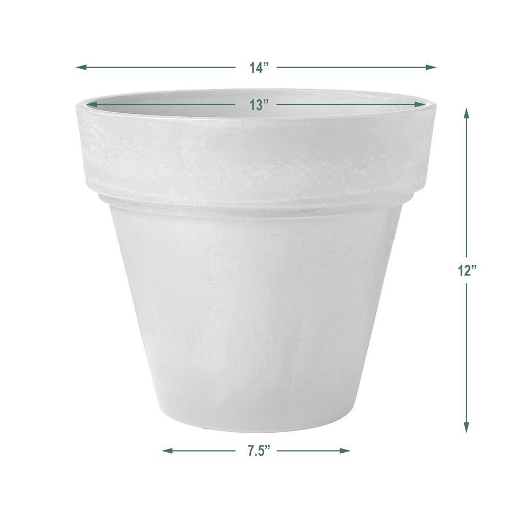 14-Inch Dark Charcoal Recycled Plastic Stone Wood Planter