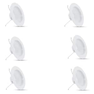 5/6 in. 120W Equiv Soft White 2700K Dimmable CEC Title 24 Integrated LED Retrofit Recessed Light Trim Downlight (6-Pack)