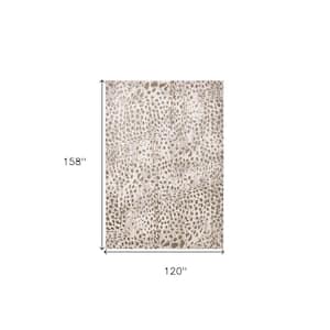 10 x 13 Brown and Ivory Abstract Area Rug