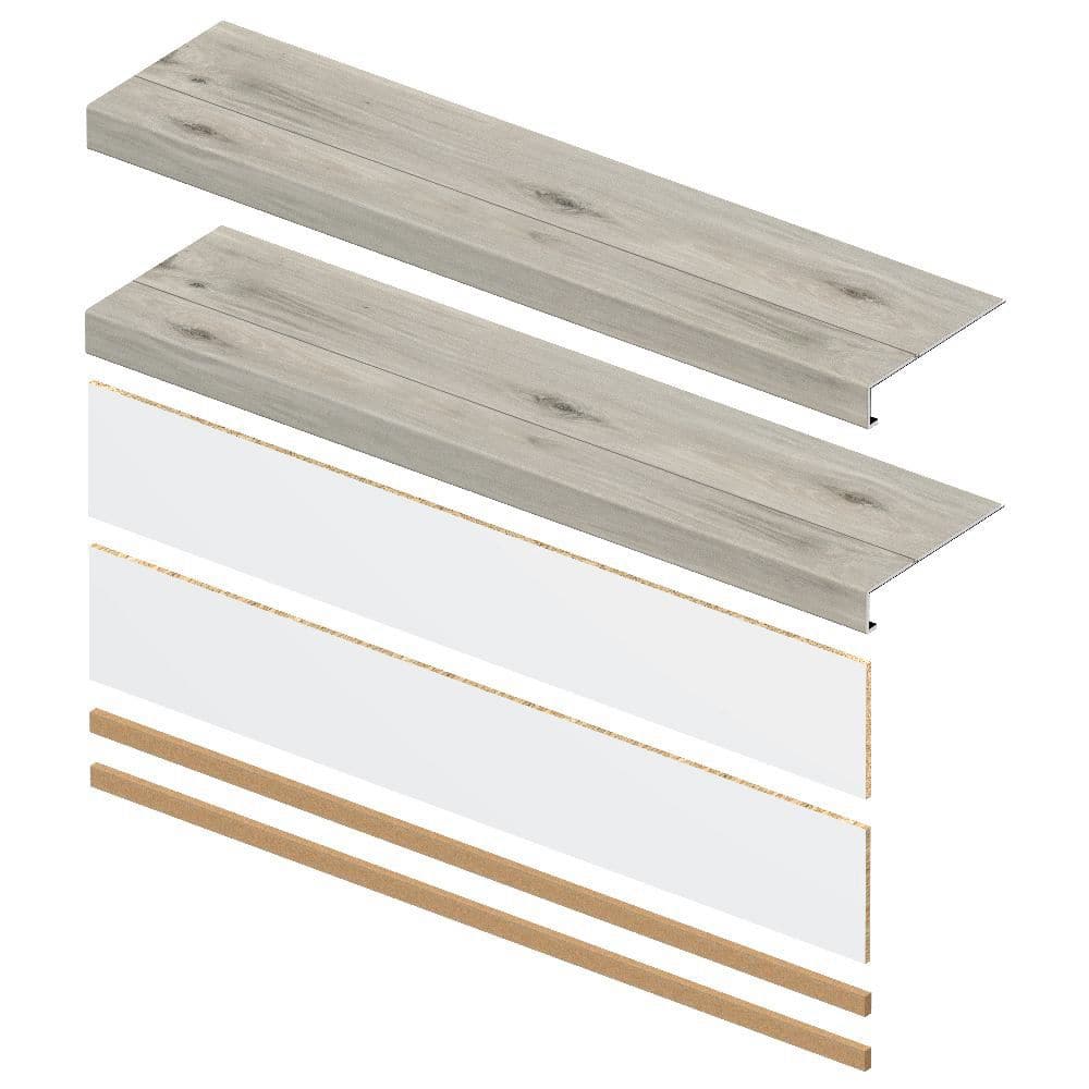 Banff Gray Hickory 6.5mm x 46in x 12in Exact Match Large Square Nose Stair Tread + Riser Combo Kit (2-Pack) price history on PriceWatchPro