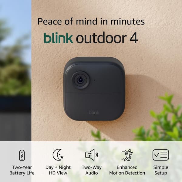 Outdoor 4-Core-Wireless Battery Operated Smart Security Camera System w/ 5-Cameras and Included Sync Module Core, Black