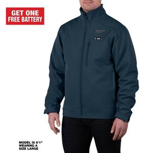 Men's Large M12 12V Lithium-Ion Cordless TOUGHSHELL Navy Blue Heated Jacket with (1) 3.0 Ah Battery and Charger