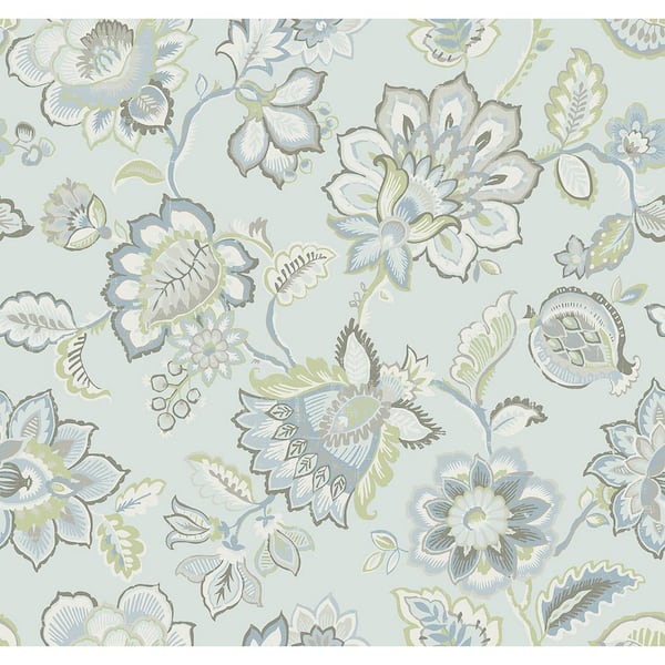 A-Street Prints Corona Light Blue Jacobean Light Blue Wallpaper Sample ...