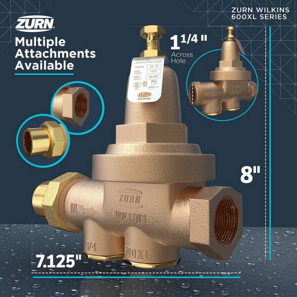 Wilkins 1-1/4 in. 600XL Pressure Reducing Valve with Cop Wilkins 1-1/4 in. 600XL Pressure Reducing Valve with Cop