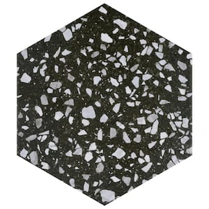 Venice Hex Black 8-5/8 in. x 9-7/8 in. Porcelain Floor and Wall Tile (11.5 sq. ft./Case)