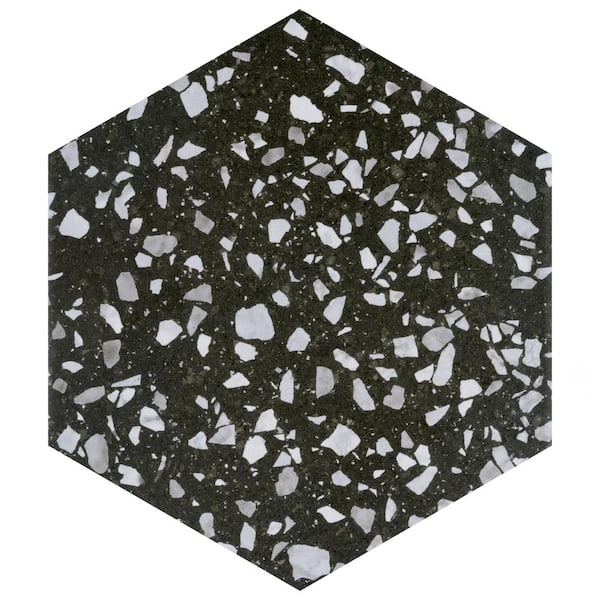 Merola Tile Aster Hex Blanco Encaustic 8-5/8 in. x 9-7/8 in. Porcelain Floor and Wall Tile (11.56 sq. ft. / case)