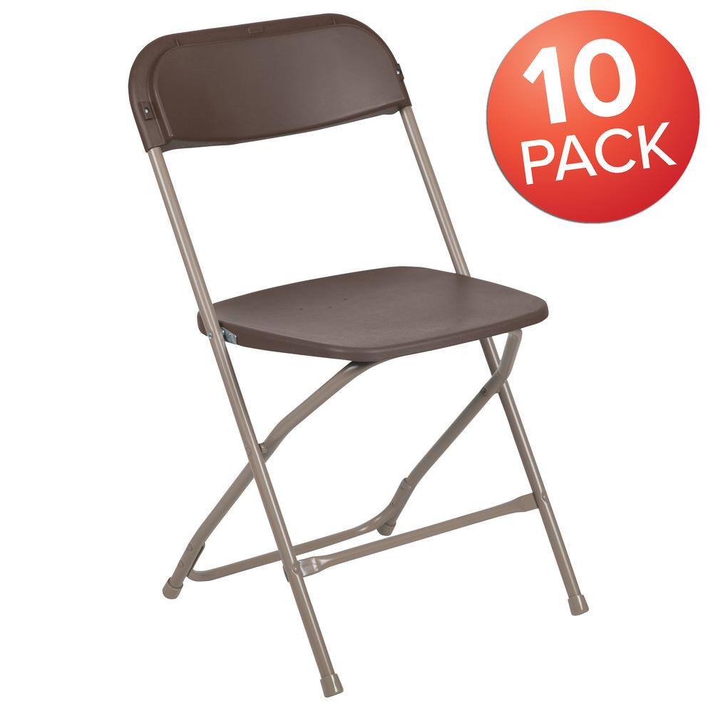 Carnegy Avenue Brown Metal Folding Chair (Set of 10) CGALE14194BRHD