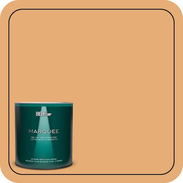 BEHR MARQUEE 1 qt. #PMD-75 Autumn Gourd Semi-Gloss Enamel Interior Paint & Primer