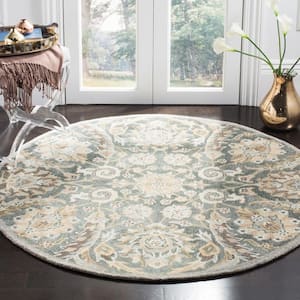 Bella Gray/Multi 5 ft. x 5 ft. Round Floral Area Rug