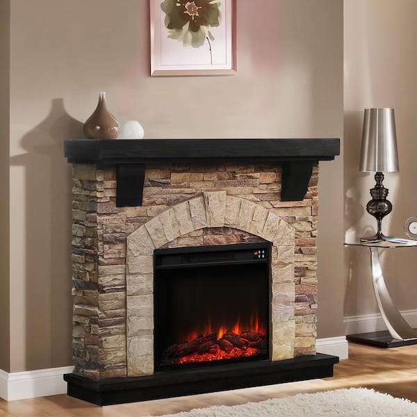FESTIVO 44 in. Freestanding Electric Fireplace in Tan FFP20101K