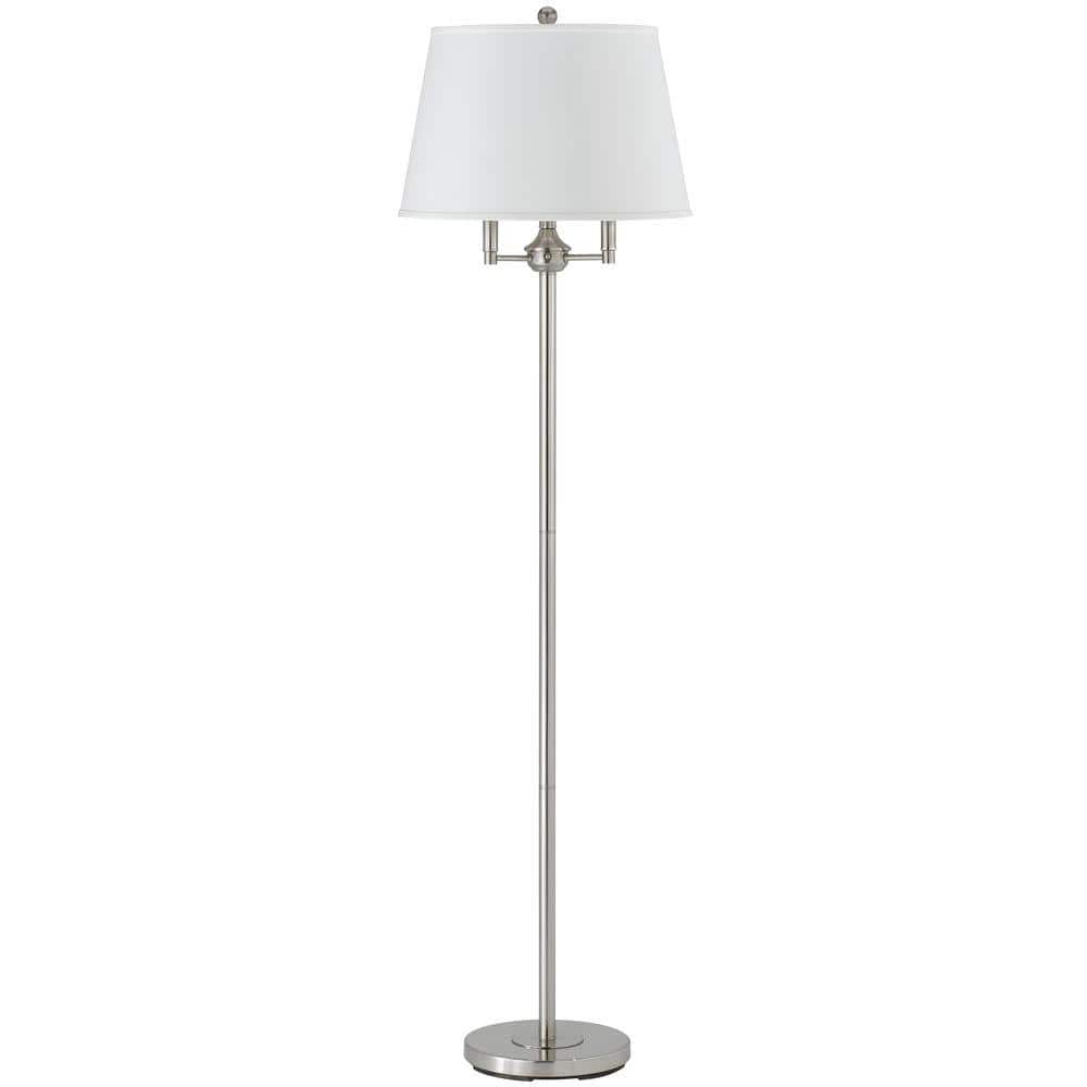 Andros 62" White and Brushed Steel 4-Light Floor Lamp