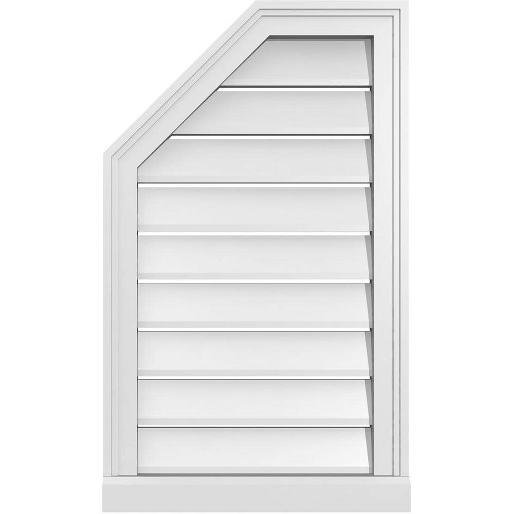 18 in. x 30 in. Octagonal Surface Mount PVC Gable Vent: Functional with Brickmould Sill Frame price history on PriceWatchPro